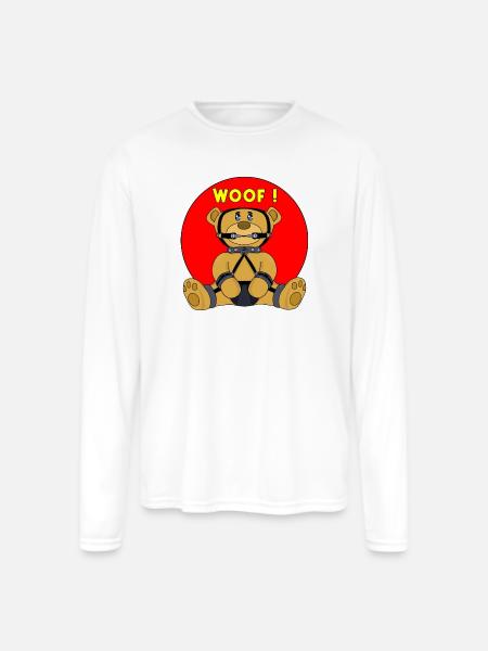 Woof - Men's Moisture Wicking Performance Long Sleeve T-Shirt - white