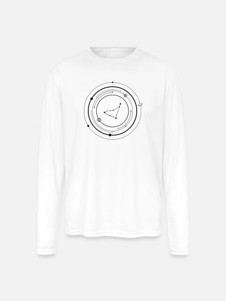 Midnight Spark Emblem - Men's Moisture Wicking Performance Long Sleeve T-Shirt - white