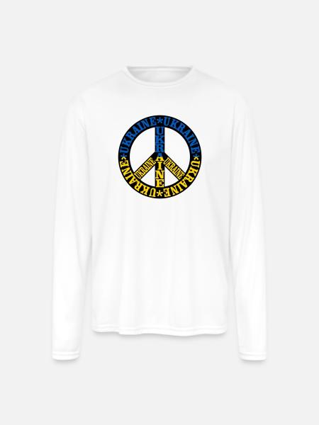 Ukraine Peace - Men's Moisture Wicking Performance Long Sleeve T-Shirt - white