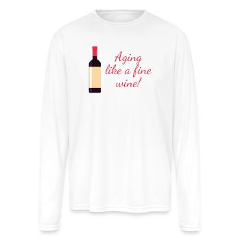 Aging like a fine wine - Men's Moisture Wicking Performance Long Sleeve T-Shirt - white - Front