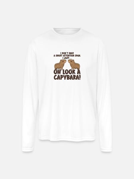 Capybara zoo animal design - Men's Moisture Wicking Performance Long Sleeve T-Shirt - white