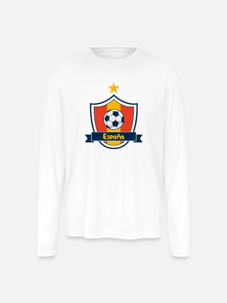 Escudo España - Men's Moisture Wicking Performance Long Sleeve T-Shirt - white