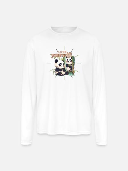Mirror of Self-Love - Men's Moisture Wicking Performance Long Sleeve T-Shirt - white