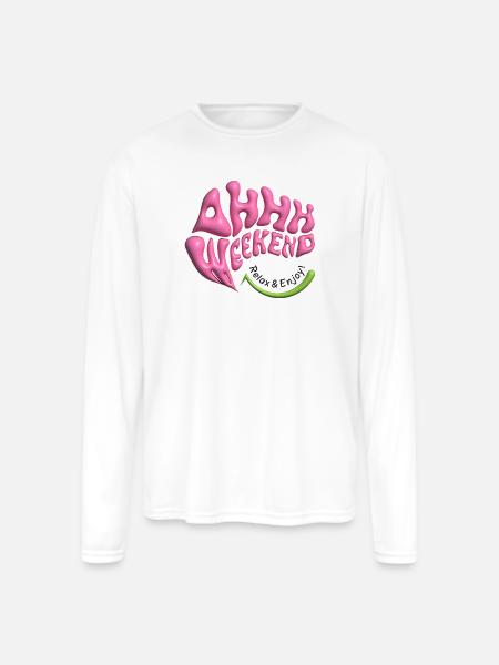 ahhh weekend - Men's Moisture Wicking Performance Long Sleeve T-Shirt - white