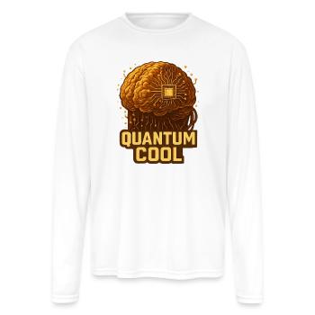 Quantum Brain Tech T-Shirt - Men's Moisture Wicking Performance Long Sleeve T-Shirt - white - Front