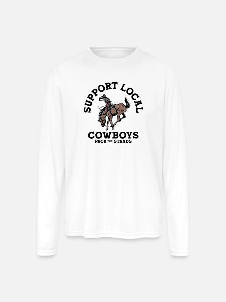 Soutenez les cow-boys locaux - Manches longues Performance Homme - blanc