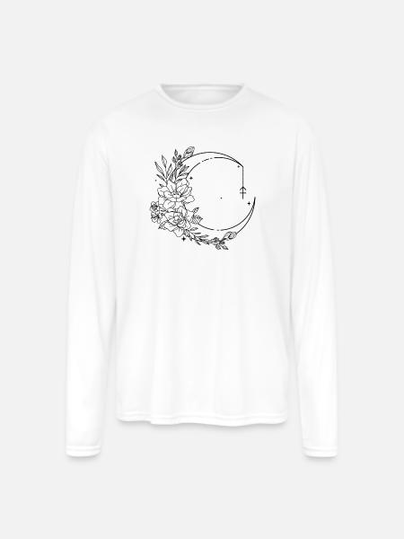 Monochrome Night Glyph - Men's Moisture Wicking Performance Long Sleeve T-Shirt - white