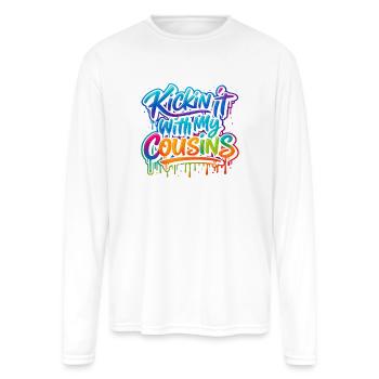 Colorful Cousin Friendship Quote - Men's Moisture Wicking Performance Long Sleeve T-Shirt - white - Front