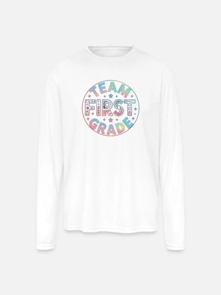 Team First Grade Back To School - Men's Moisture Wicking Performance Long Sleeve T-Shirt - white