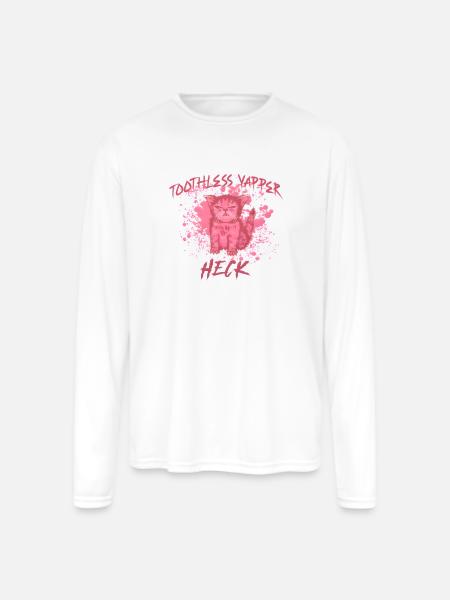 Grumpy Cat Vaper Motivational Design - Men's Moisture Wicking Performance Long Sleeve T-Shirt - white