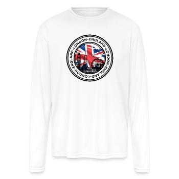 Union Jack London Skyline - Men's Moisture Wicking Performance Long Sleeve T-Shirt - white - Front