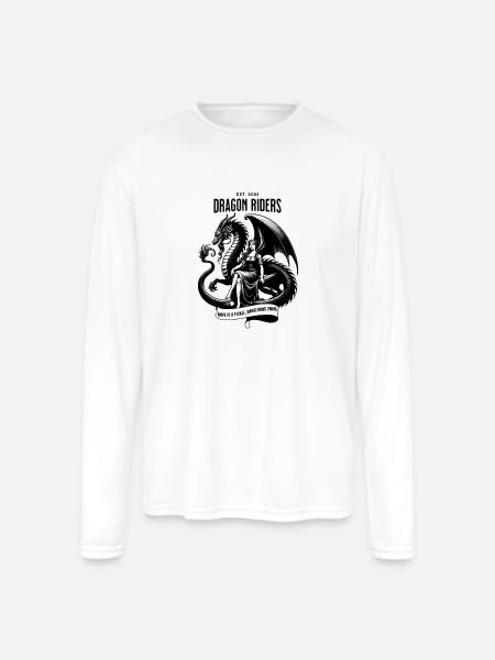 Dragon Riders Banner - Men's Moisture Wicking Performance Long Sleeve T-Shirt - white