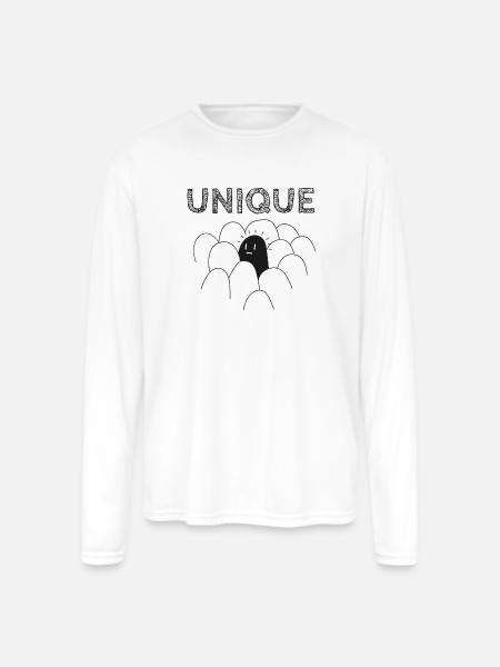 Unique Amidst the Crowd - Men's Moisture Wicking Performance Long Sleeve T-Shirt - white