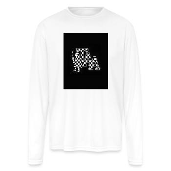 Checker Ghost Smoke - Men's Moisture Wicking Performance Long Sleeve T-Shirt - white - Front