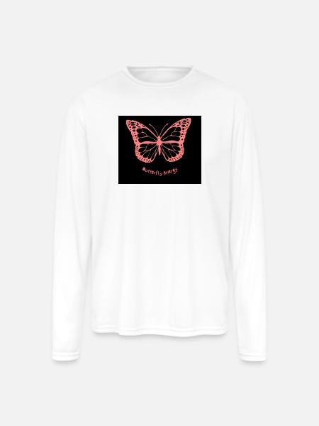 Butterfly_energy - Men's Moisture Wicking Performance Long Sleeve T-Shirt - white