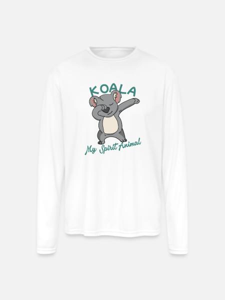 Koala Spirit Animal Dance - Men's Moisture Wicking Performance Long Sleeve T-Shirt - white