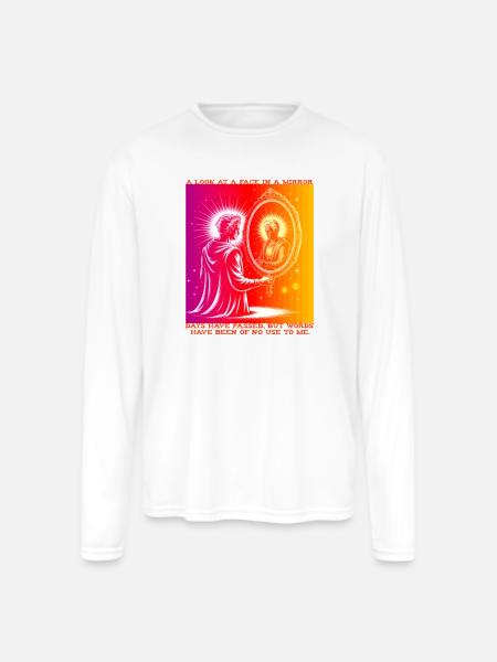 Radiant Self Mirror - Men's Moisture Wicking Performance Long Sleeve T-Shirt - white