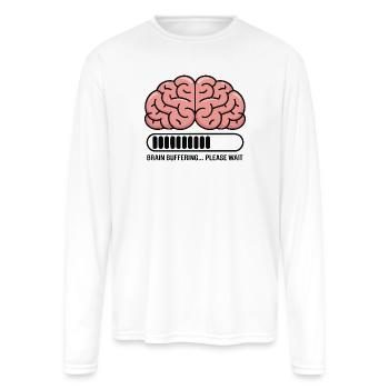 Brain Buffering Loading Graphic - Men's Moisture Wicking Performance Long Sleeve T-Shirt - white - Front