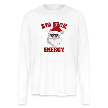 Santa Claus Funny Christmas Big Nick Energy - Men's Moisture Wicking Performance Long Sleeve T-Shirt - white - Front