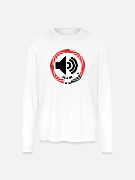 Volume Level - Men's Moisture Wicking Performance Long Sleeve T-Shirt - white