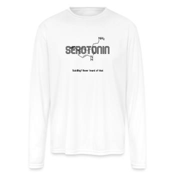 Serotonin Molecule - Men's Moisture Wicking Performance Long Sleeve T-Shirt - white - Front