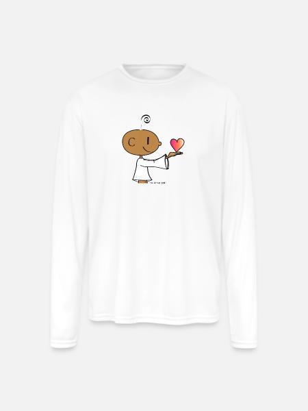 The little Yogi - Men's Moisture Wicking Performance Long Sleeve T-Shirt - white