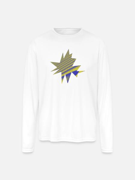 Vibrant Nebula Starburst - Men's Moisture Wicking Performance Long Sleeve T-Shirt - white
