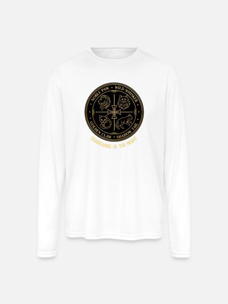Guardians of the Night Crest - Men's Moisture Wicking Performance Long Sleeve T-Shirt - white