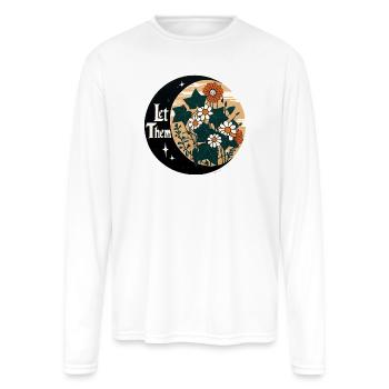 Let Them Bloom Vintage Circle - Men's Moisture Wicking Performance Long Sleeve T-Shirt - white - Front