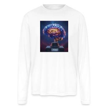 Neon Brain Trophy - Men's Moisture Wicking Performance Long Sleeve T-Shirt - white - Front