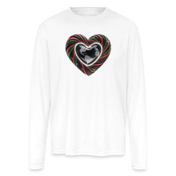 Pan African Flag Heart - Men's Moisture Wicking Performance Long Sleeve T-Shirt - white - Front