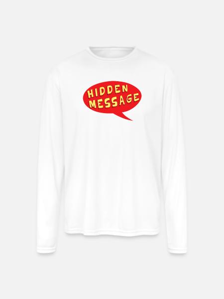 Hidden Message Speech Bubble - Men's Moisture Wicking Performance Long Sleeve T-Shirt - white