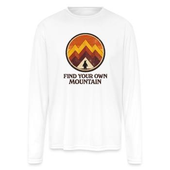 Find Your Own Mountain– Inspirational Penguin - Men's Moisture Wicking Performance Long Sleeve T-Shirt - white - Front
