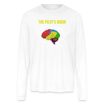 Colorful Brain Flight Terms - Men's Moisture Wicking Performance Long Sleeve T-Shirt - white - Front