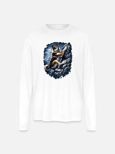 Alpine Husky Climber - Men's Moisture Wicking Performance Long Sleeve T-Shirt - white