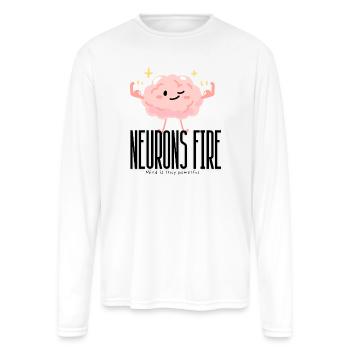Neurons Fire Shirt – Simple Brain Science Tee - Men's Moisture Wicking Performance Long Sleeve T-Shirt - white - Front