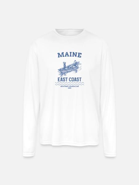 east_coast_boothbay - Men's Moisture Wicking Performance Long Sleeve T-Shirt - white
