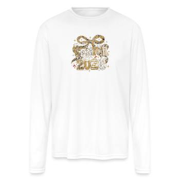 Senior 2025 Gold Checkered - Men's Moisture Wicking Performance Long Sleeve T-Shirt - white - Front