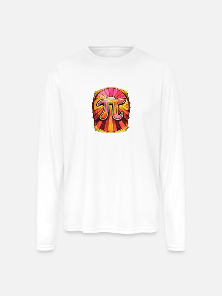 Pi Radiant Sunburst - Men's Moisture Wicking Performance Long Sleeve T-Shirt - white