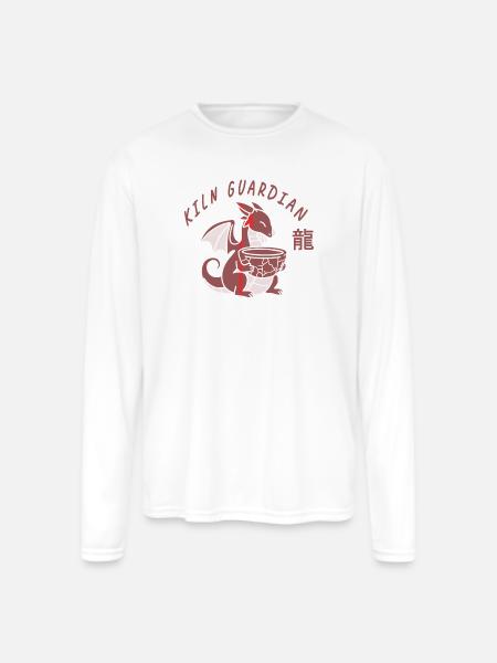 Kiln Guardian Dragon - Men's Moisture Wicking Performance Long Sleeve T-Shirt - white