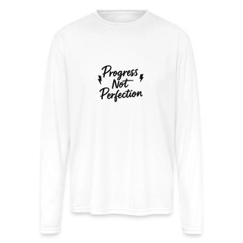 Progress Not Perfection - Men's Moisture Wicking Performance Long Sleeve T-Shirt - white - Front