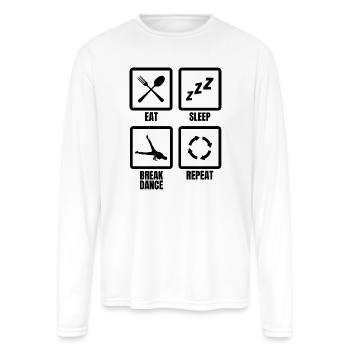 Break Dancer Routine - Men's Moisture Wicking Performance Long Sleeve T-Shirt - white - Front