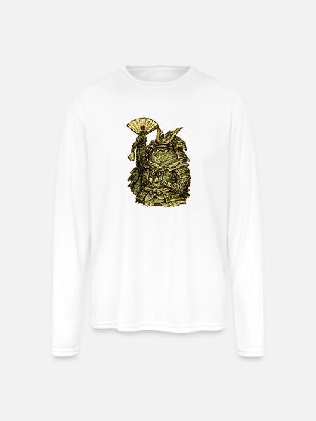 Cabbage Colonel — Funny Vegetable Commander - Men's Moisture Wicking Performance Long Sleeve T-Shirt - white