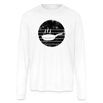 Cooking Fry Pan - Men's Moisture Wicking Performance Long Sleeve T-Shirt - white - Front