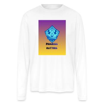 Progress Matters Emblem - Men's Moisture Wicking Performance Long Sleeve T-Shirt - white - Front