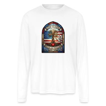 250 Years Faith Freedom Legacy Eagle 250th Anniver - Men's Moisture Wicking Performance Long Sleeve T-Shirt - white - Front