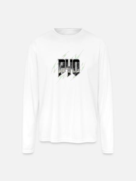 Electric WU Glyph with Lightning - Men's Moisture Wicking Performance Long Sleeve T-Shirt - white