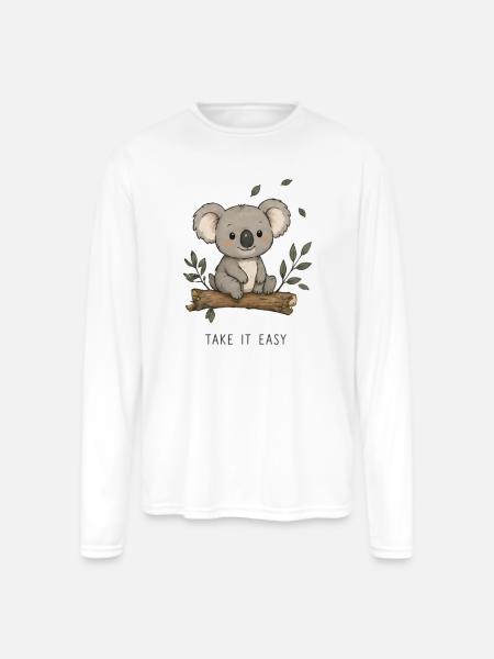 Take it easy - Men's Moisture Wicking Performance Long Sleeve T-Shirt - white
