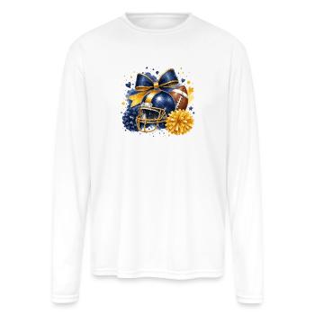 Blue Gold Team Spirit Collage - Men's Moisture Wicking Performance Long Sleeve T-Shirt - white - Front