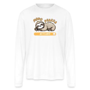 Sloth Activated Logo - Men's Moisture Wicking Performance Long Sleeve T-Shirt - white - Front